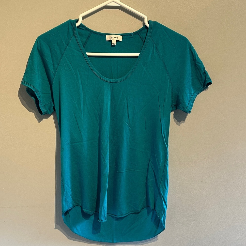 🌸Wilfred Aritzia Teal Short Sleeve Top